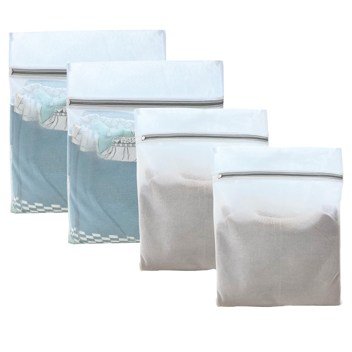 4 Pcs Mesh Laundry Bags for Delicates (2 Large +2 Medium)