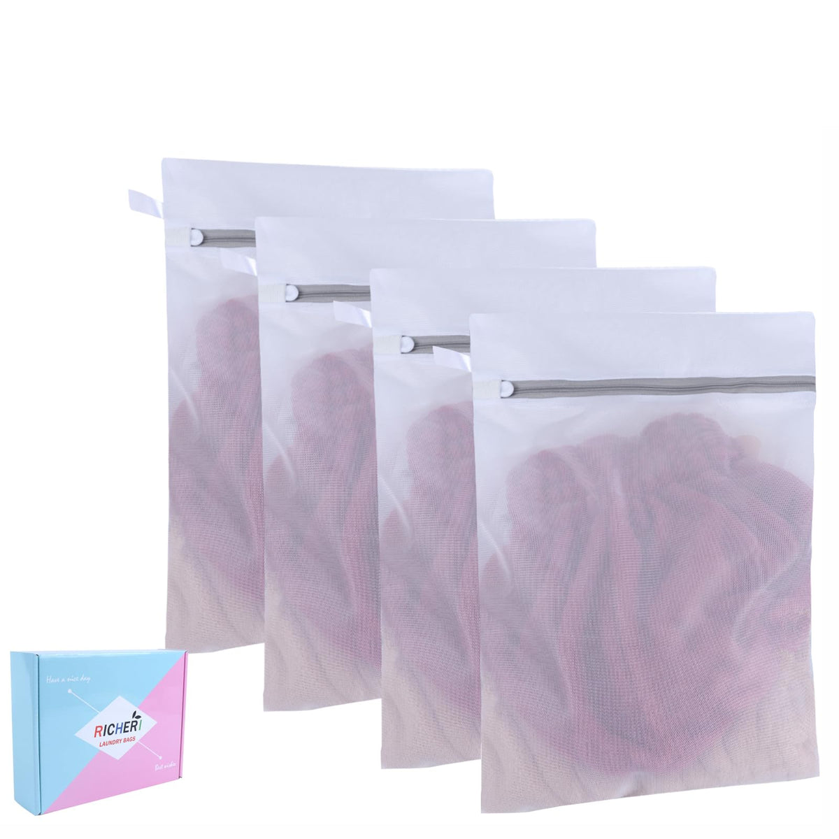 Mesh Laundry Bags, Mesh Wash Bags, Durable Mesh Structure with Strong Zipper, Suitable for Underwear, Delicate Clothes, Pants, Shoes, Socks Washing (Small Fine Mesh, XS 10 * 12in*4pcs)