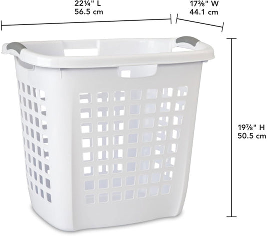 Sterilite Ultra™ Easy Carry Plastic Open Laundry Hamper, White, 4 Pack