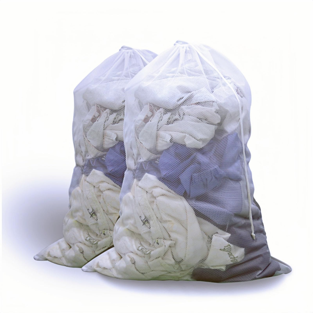 2-Pack Large Mesh Laundry Bag, 24x36 Inch White