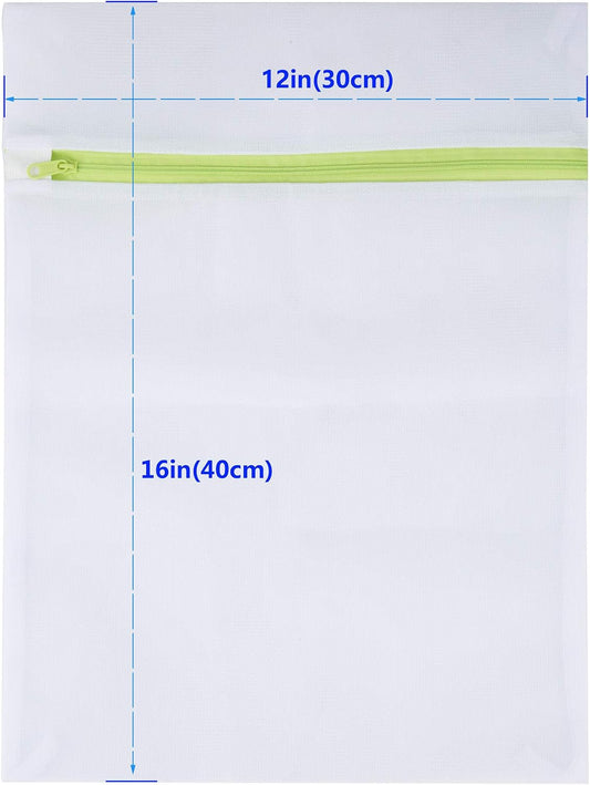 Mesh Laundry Bags 6pcs 16*12 Inch Laundry Wash Bag Colorful Zipper (Medium)