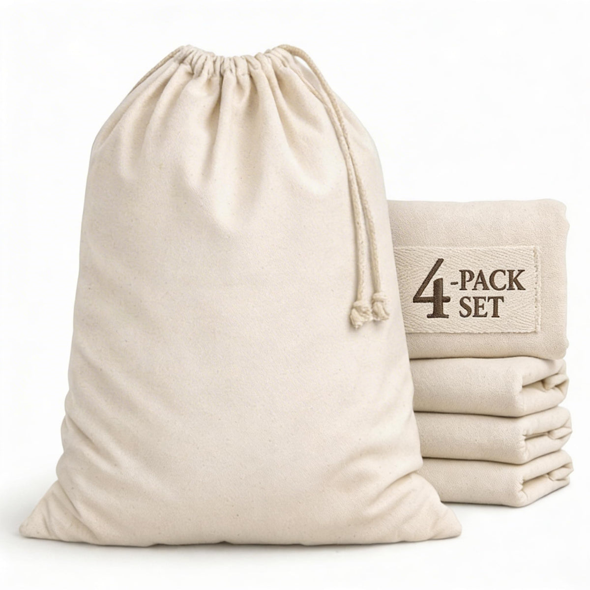Urban Villa Laundry Bags 2-Pack 28”x36" Extra-Large Cotton Canvas Heavy Duty Washable Durable Travel Laundry Sacks with Drawstring Closure Reusable Hamper Liners for Dirty Clothes Delicates & Lingerie