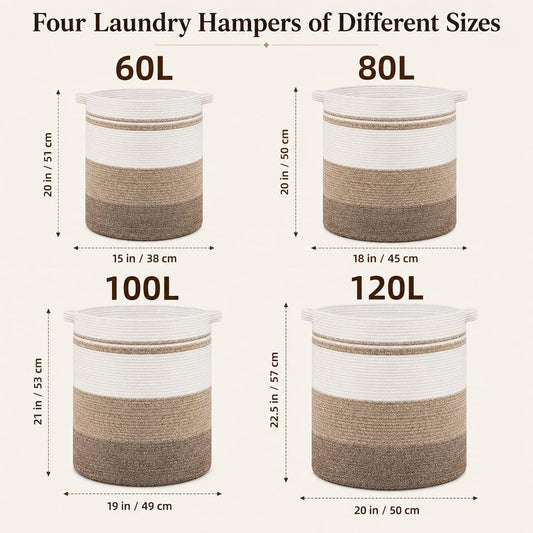 OIAHOMY 60L Laundry Basket Laundry Hamper Nursery Hamper Gradient Yellow