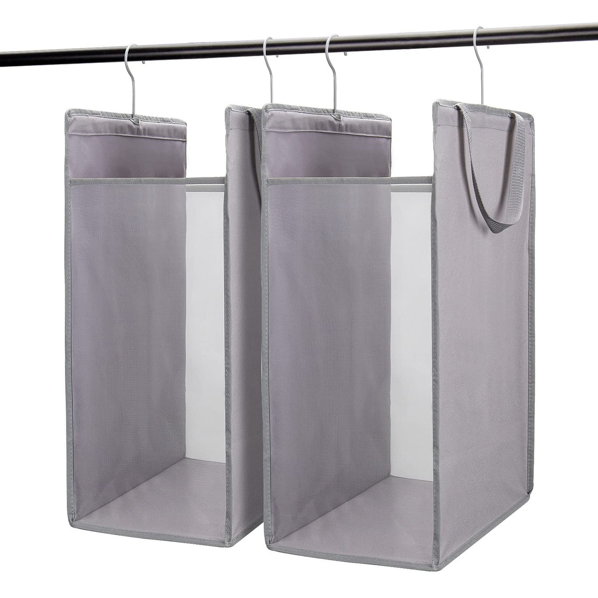 FENTEC Hanging Laundry Hamper,2 Pack Grey Hanging Laundry Basket
