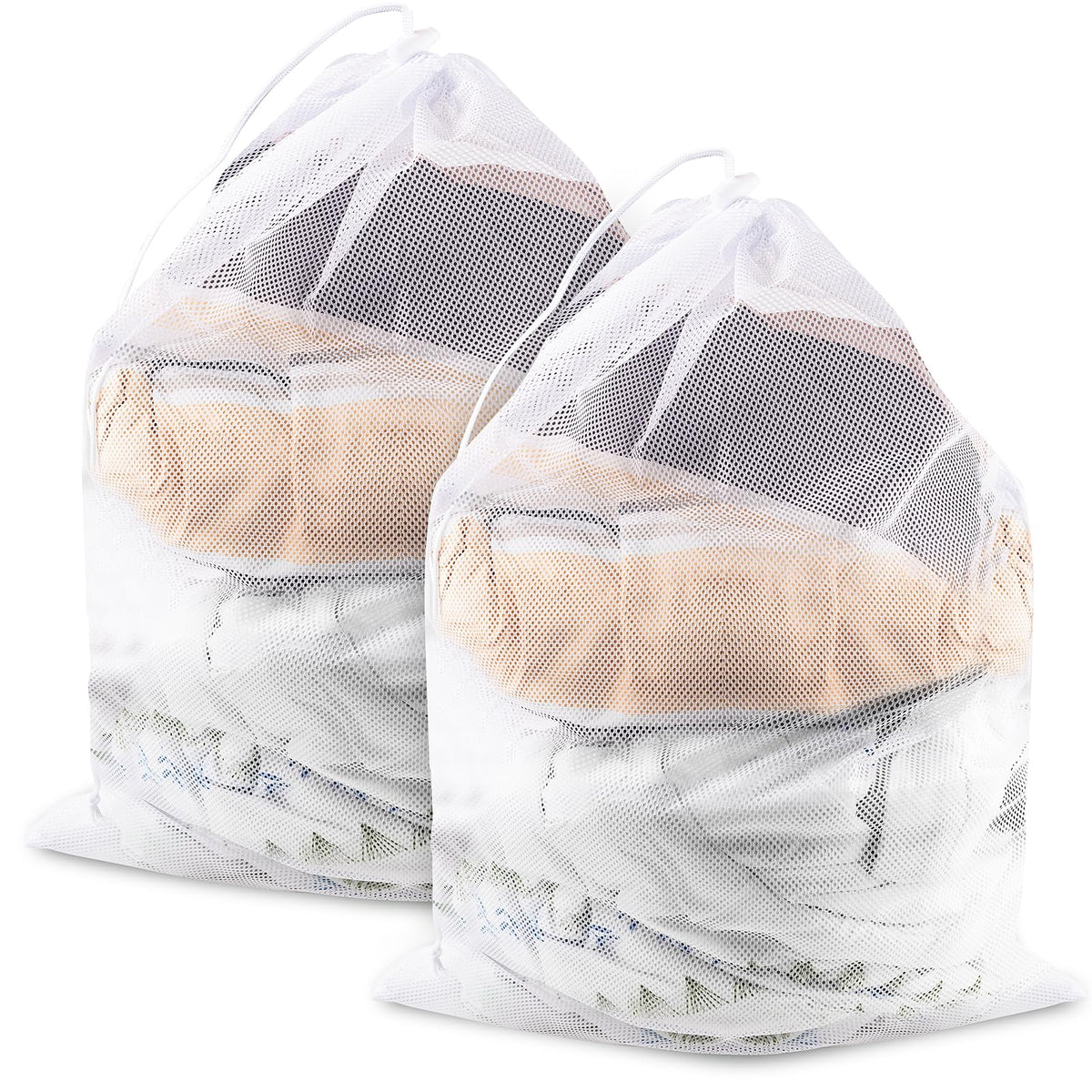 Large Mesh Laundry Bags: 2 Pack 24" x 36" Heavy Duty