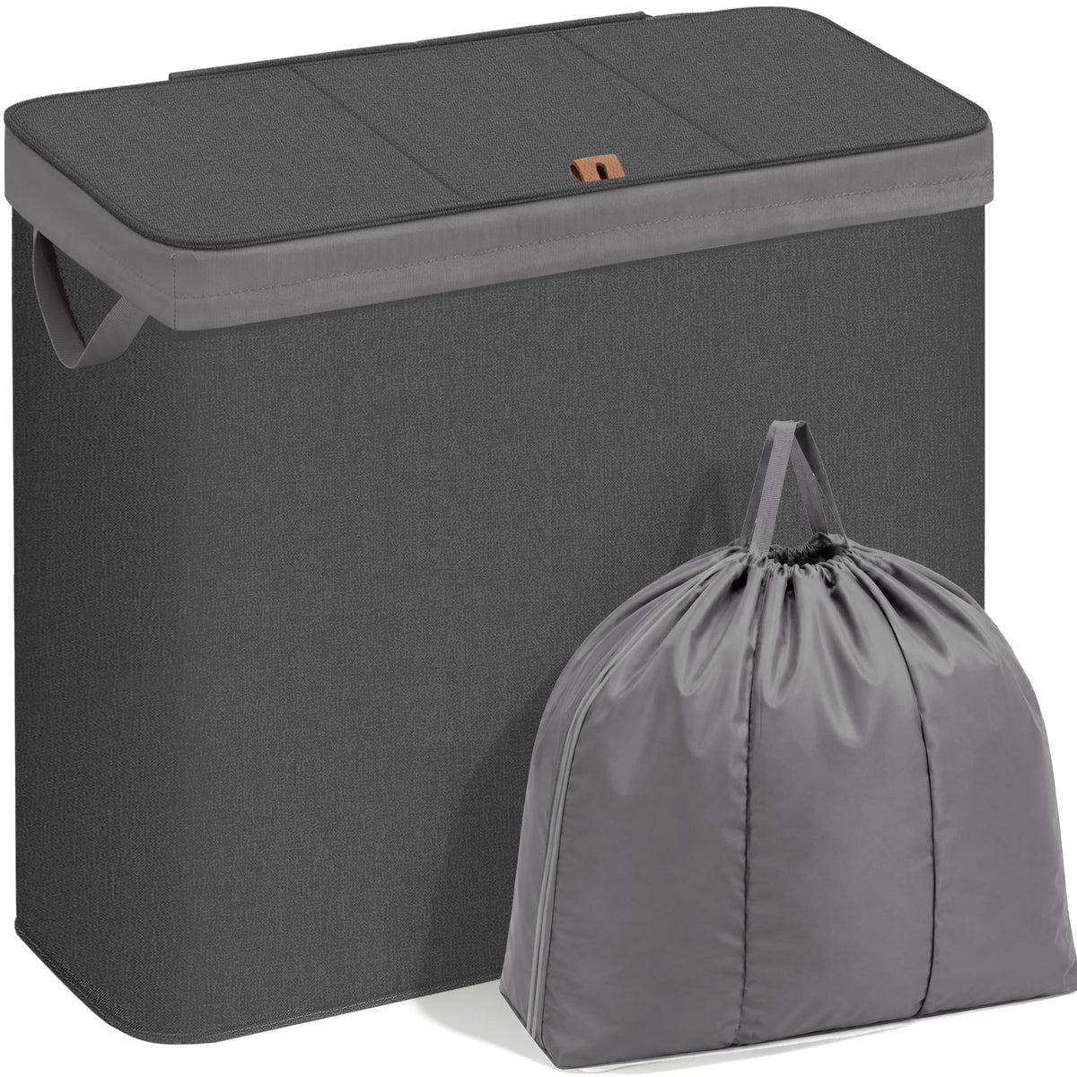 STORAGE MANIAC Double Laundry Hamper with Lid, Tall Metal Laundry Baskets