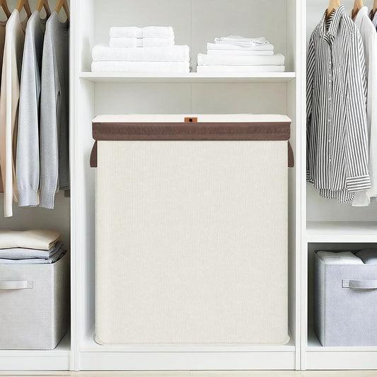 STORAGE MANIAC Double Laundry Hamper with Lid, Tall Metal Laundry Baskets