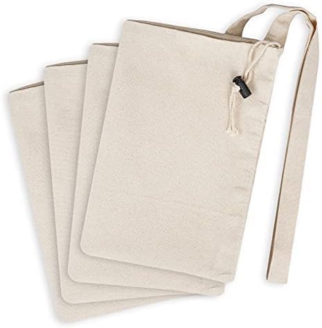SweetNeedle Laundry Bag with Shoulder Strap, Pack of 2, 30 x 22 IN 40L - 100% Cotton, Highly durable, Draw-cord with cord-lock, Machine Wash and reusable Travel Bag - Natural