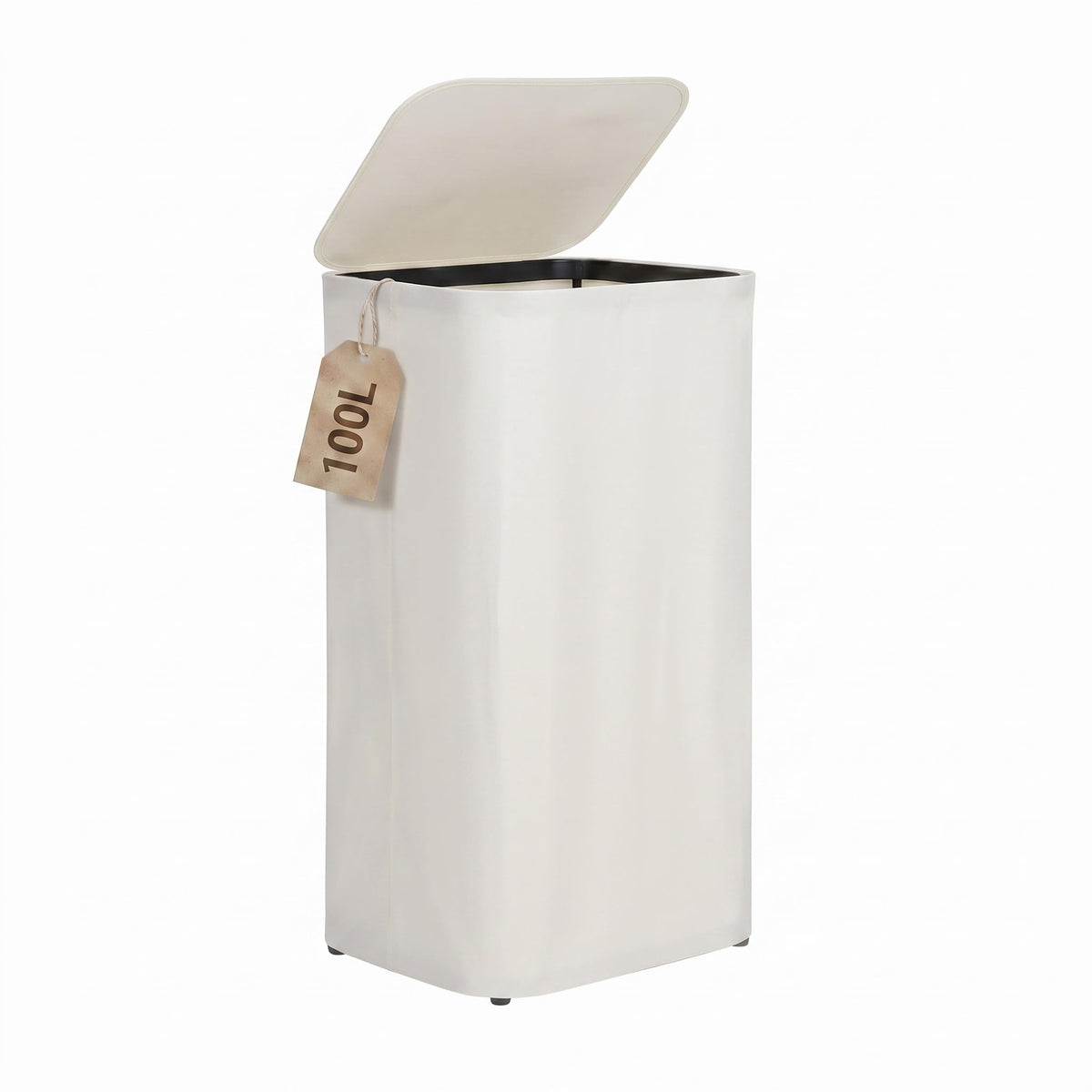DOKEHOM 160L Double Laundry Basket Hamper with Lid & Removable Bags, Black