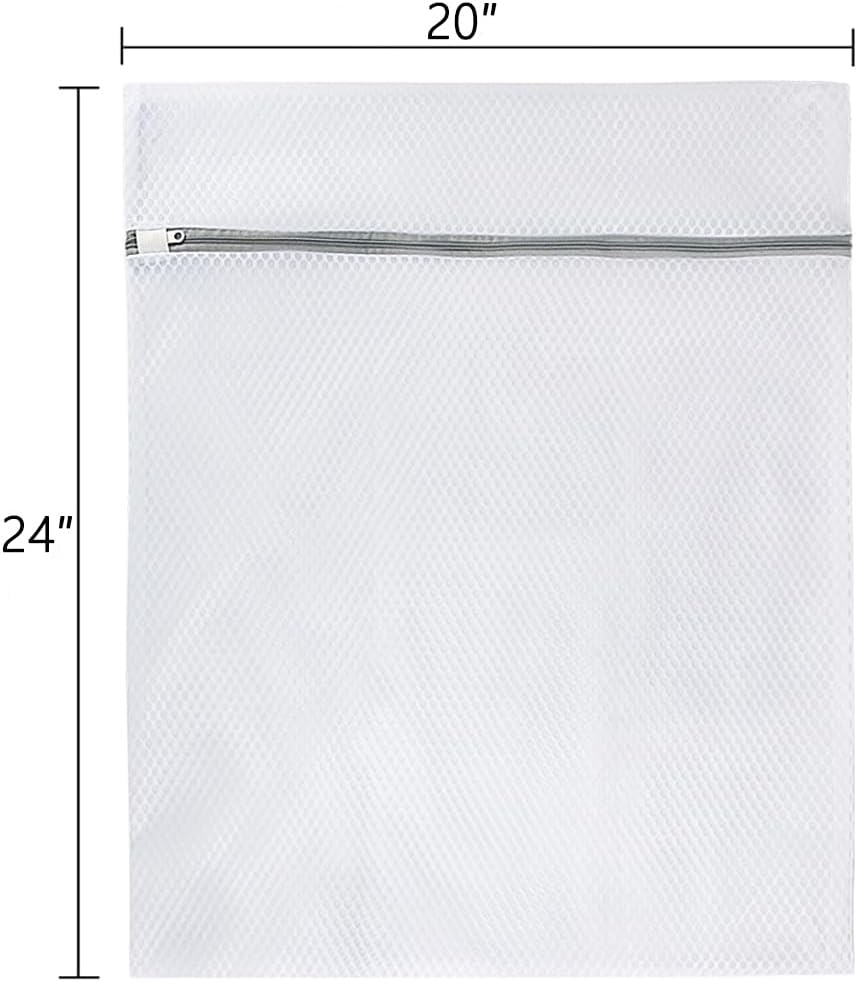 Vivifying XL Large Mesh Laundry Bags, 2 Pack, 20 x 24 Inch Wash Bags, White