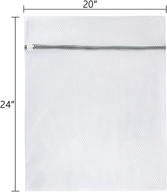 Vivifying XL Large Mesh Laundry Bags, 2 Pack, 20 x 24 Inch Wash Bags, White