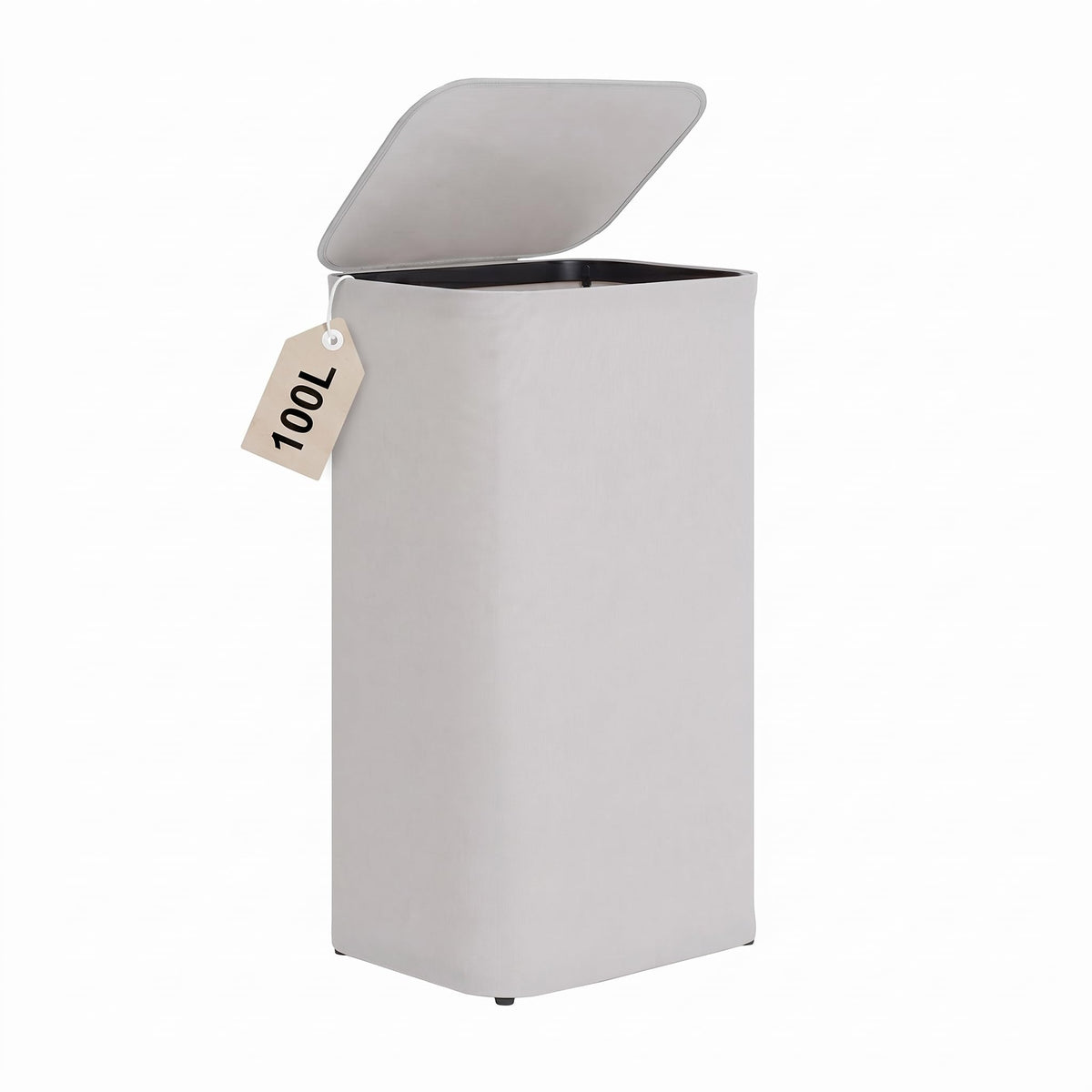 DOKEHOM 160L Double Laundry Basket Hamper with Lid & Removable Bags, Black