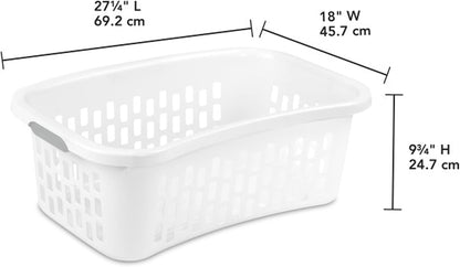 Sterilite HipHold Laundry Basket, Plastic Rectangle Clothes Hamper, 6 Pack