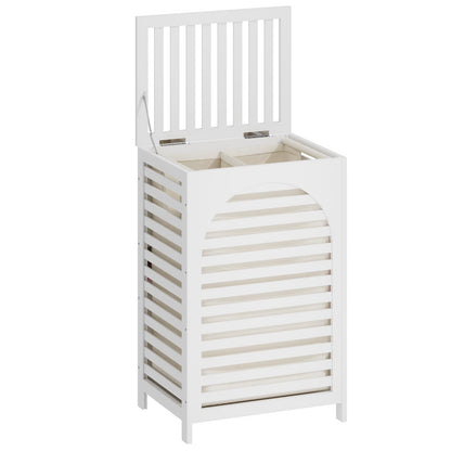 Laundry Hamper with Lid,Bamboo Large Waterproof Clothes Laundry Basket,Removable Washing Bags with Handles,clothes basket (Natural)