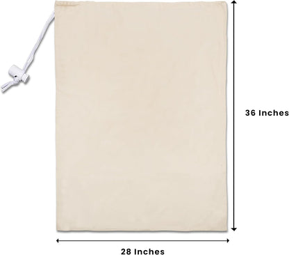 4 Pack Reusable Laundry Bags - 100% Cotton Multi Purpose Travel Laundry Bag - Durable & Machine Washable - Large Laundry Bag 28 x 36"