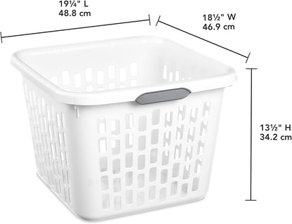 Sterilite Square Laundry Basket, Plastic Clothes Hamper, 6-Pack