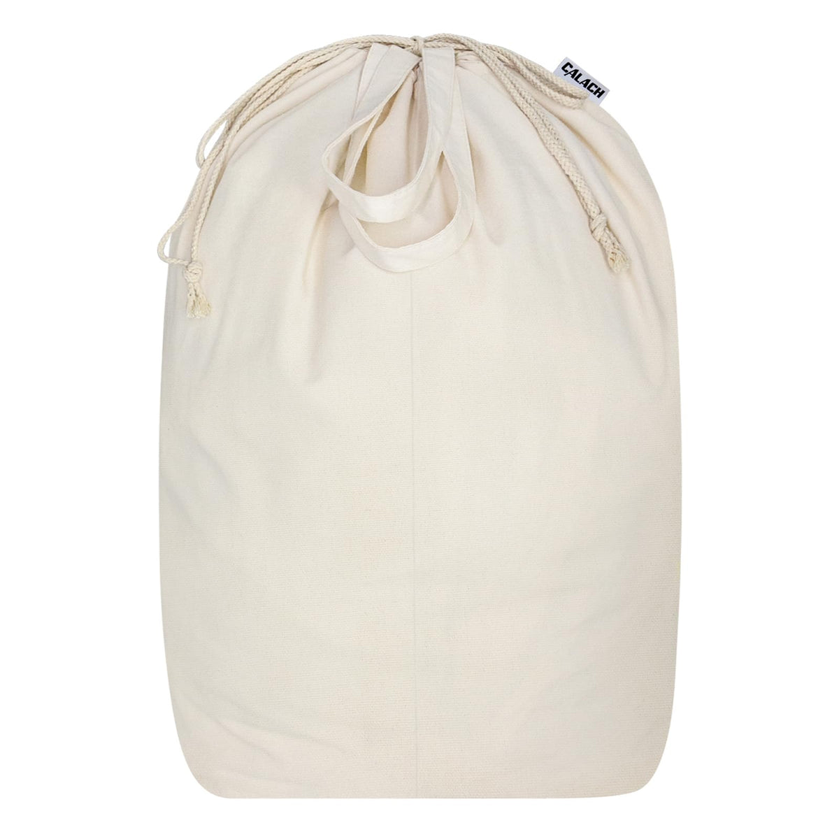 Heavy Duty Canvas Laundry Bags with Square Base 13.8"Wx13.8"Dx27.6"H, Beige