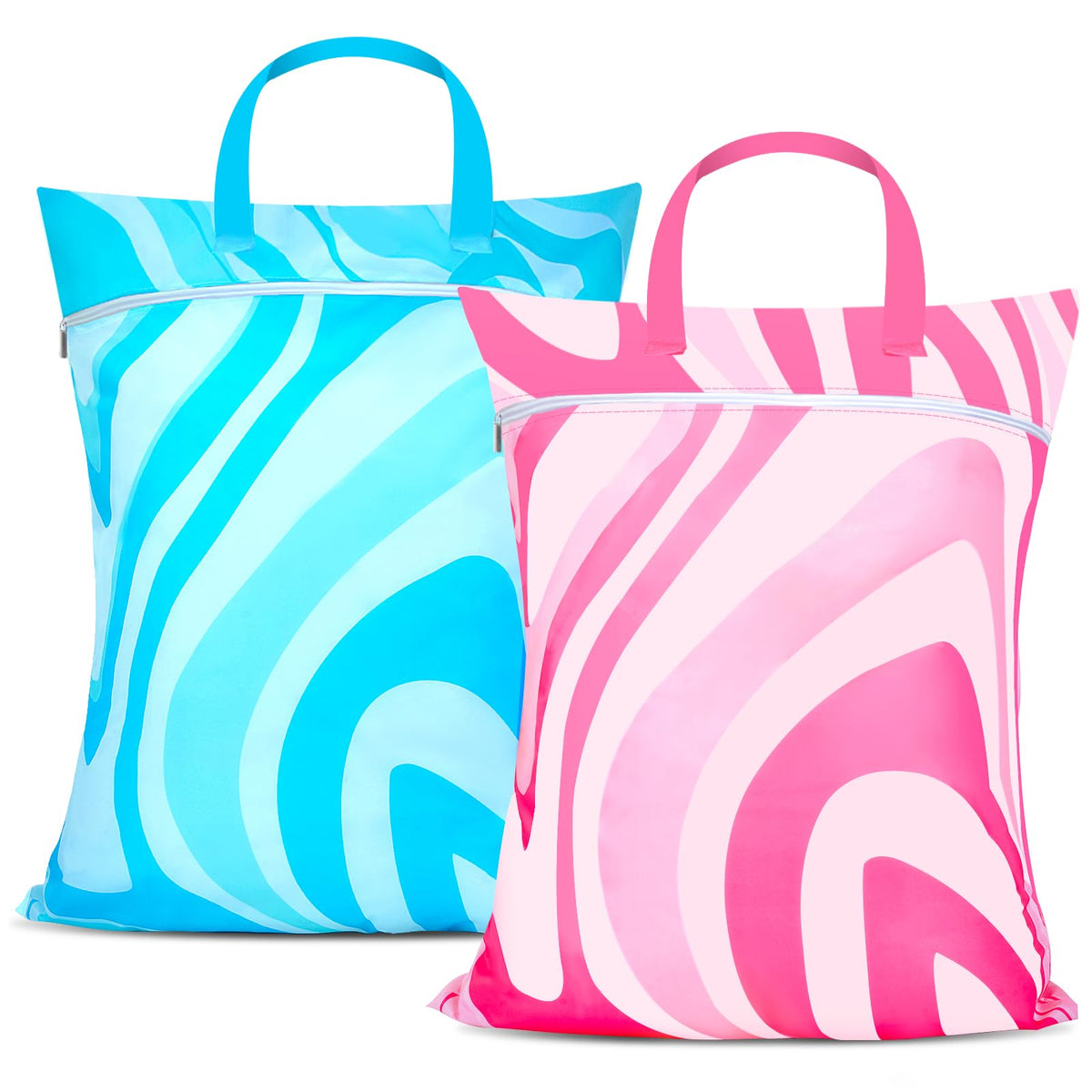 2 Pcs Large Travel Laundry Bags - Waterproof with Handle, Washable Dirty Clothes Bags for Travel, Wet & Dry Use, Bathing Suit & Gym Clothes Laundry, Swimming Pool & College Dorm