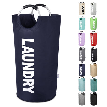 Large Laundry Basket, Laundry Hamper Bag with Handles, 95L, Black