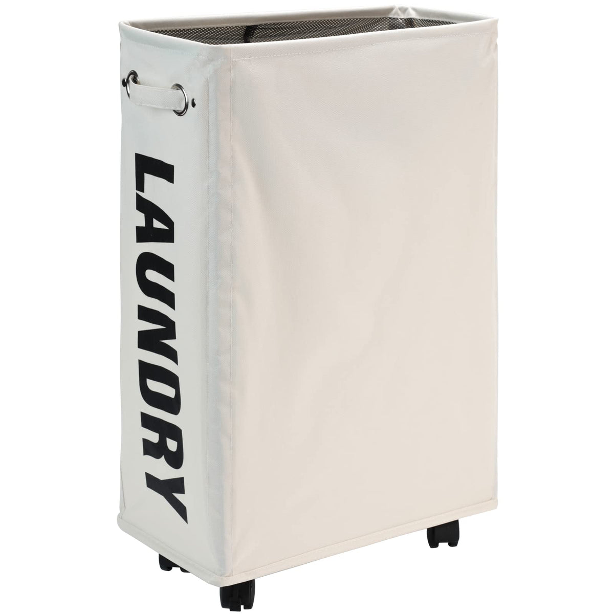 DOKEHOM 70L Enlarged Slim Rolling Laundry Basket Hamper on Wheels, Grey