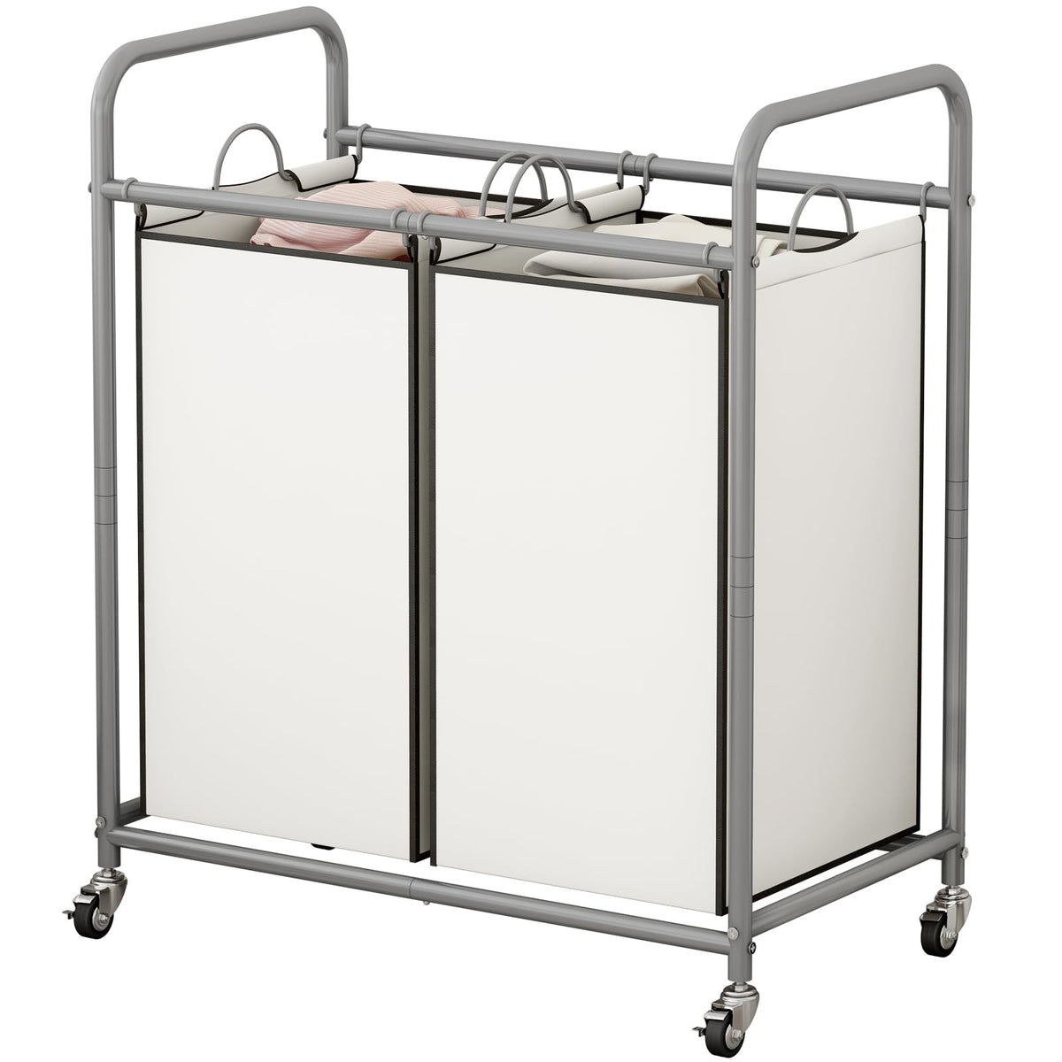 SUOERNUO Laundry Hamper with Lockable Wheels and 2 Removable Bags