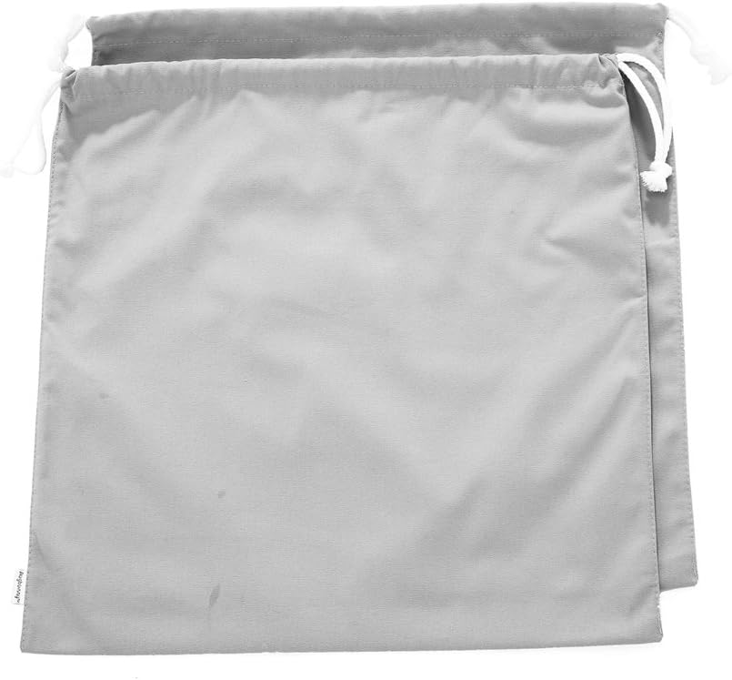 100% Cotton Canvas Travel Laundry Bag, 2-Pack