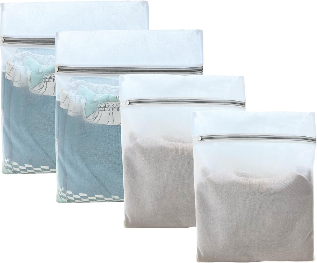 4 Pcs Mesh Laundry Bags for Delicates (2 Large +2 Medium)