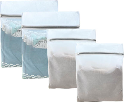4 Pcs Mesh Laundry Bags for Delicates (2 Large +2 Medium)