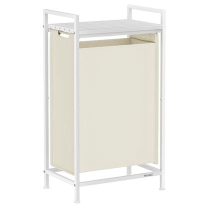 VASAGLE Laundry Sorter 2 Section, Rolling Cart with Shelf 29 Gal. (110 L)