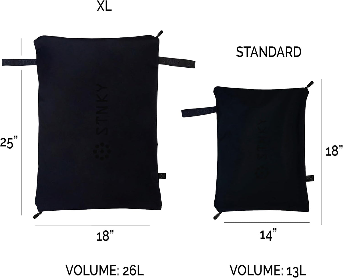STNKY Bag Pro - Laundry Bags With Zips, Handles and Internal Mesh Bag for Travel, Yoga, Healthcare, Gym Kit, Laundry (Standard, Black)