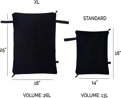 STNKY Bag Pro - Laundry Bags With Zips, Handles and Internal Mesh Bag for Travel, Yoga, Healthcare, Gym Kit, Laundry (Standard, Black)