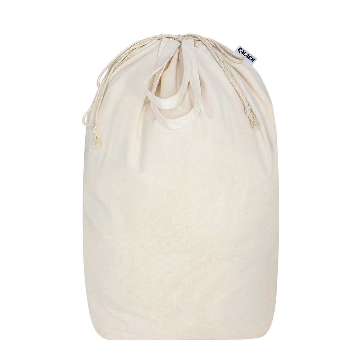 Heavy Duty Canvas Laundry Bags with Square Base 13.8"Wx13.8"Dx27.6"H, Beige