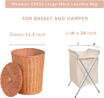 Meowoo 1Pcs Large Mesh Laundry Bag, 24×36inch