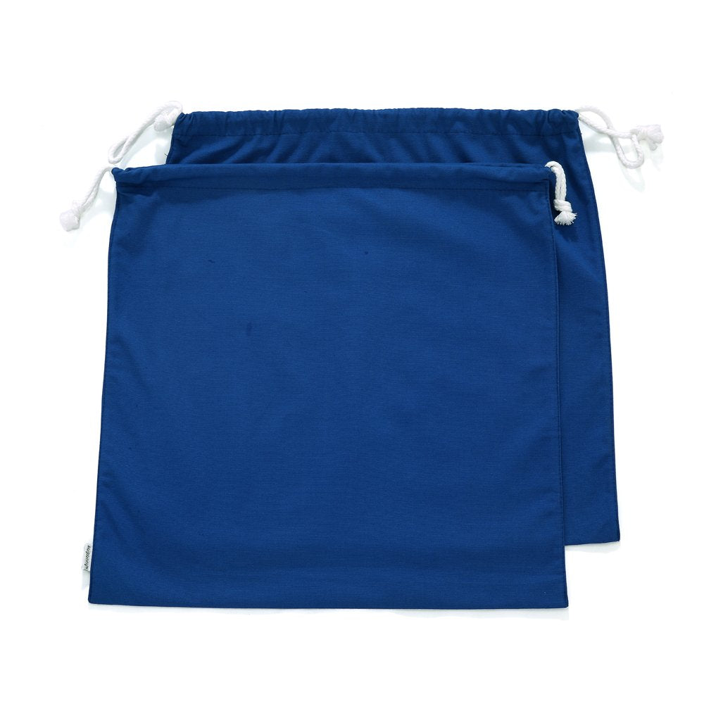 100% Cotton Canvas Travel Laundry Bag, 2-Pack