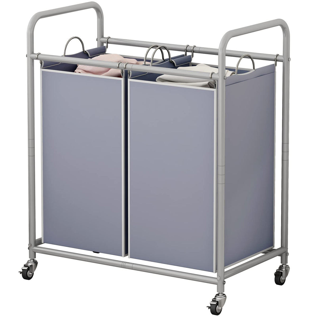 SUOERNUO Laundry Hamper with Lockable Wheels and 2 Removable Bags