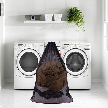 2 Pack Mesh Laundry Bags 24 x 36 Inches Drawstring Bag Black