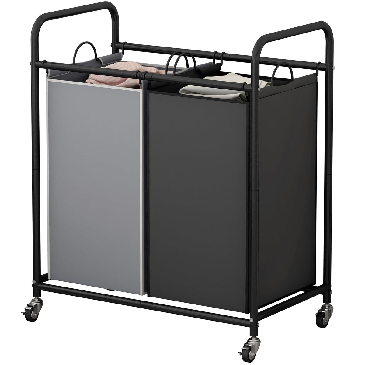 SUOERNUO Laundry Hamper with Lockable Wheels and 2 Removable Bags