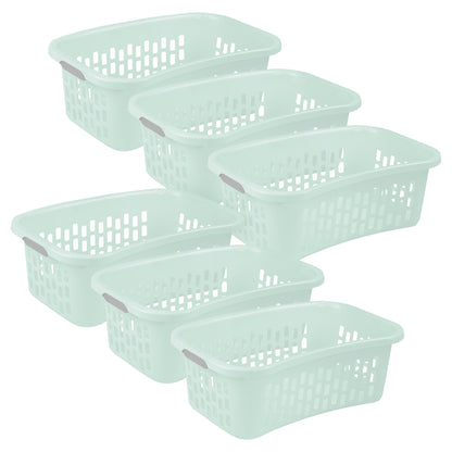 Sterilite HipHold Laundry Basket, Plastic Rectangle Clothes Hamper, 6 Pack