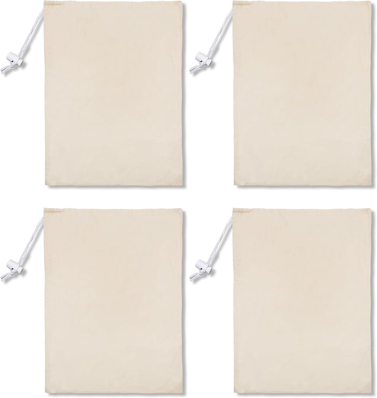 4 Pack Reusable Laundry Bags - 100% Cotton Multi Purpose Travel Laundry Bag - Durable & Machine Washable - Large Laundry Bag 28 x 36"