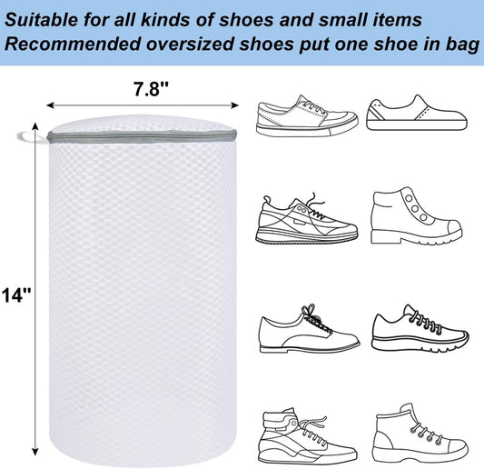 Vivifying Shoe Washing Machine Bag, 2 Pack Honeycomb Mesh Laundry Bag with Zipper for Sneakers, Running Shoes, Sock, Bras, Delicates and Toys