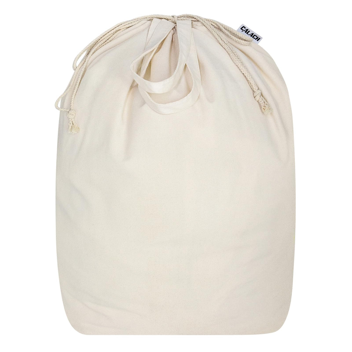 Heavy Duty Canvas Laundry Bags with Square Base 13.8"Wx13.8"Dx27.6"H, Beige
