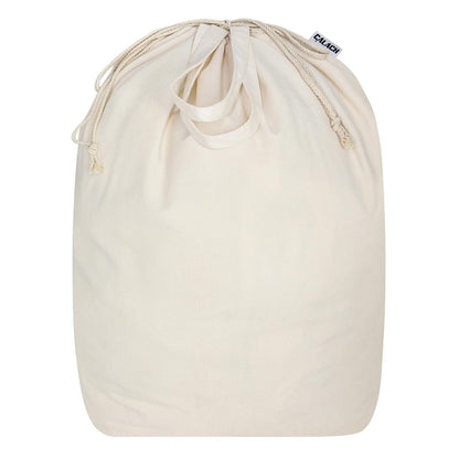 Heavy Duty Canvas Laundry Bags with Square Base 13.8"Wx13.8"Dx27.6"H, Beige