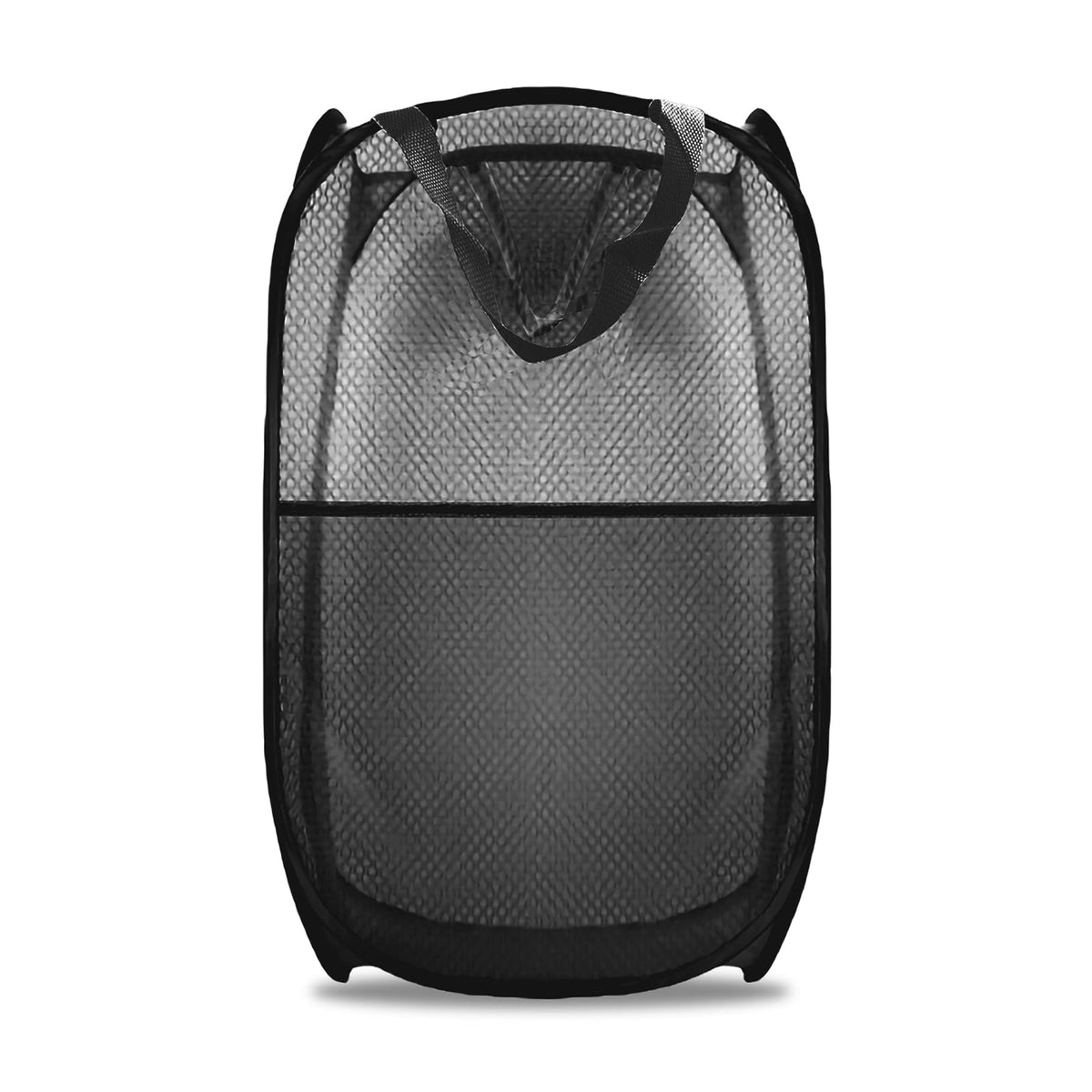 Collapsible Pop Up Laundry Hamper, Extra Large Mesh Foldable Laundry Basket Bag, 28" x 16" x 16", 2 Pack (Black + Blue)