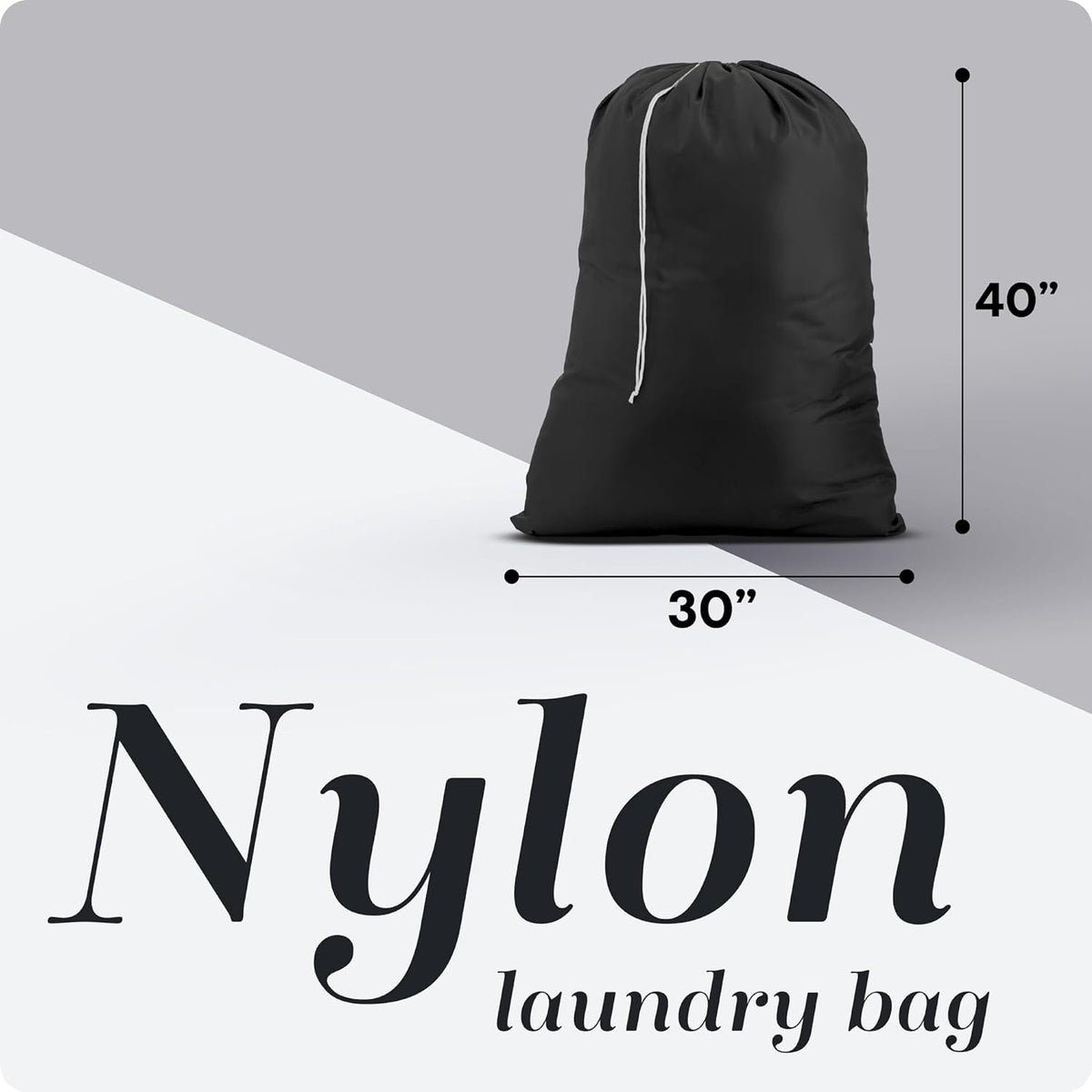 Handy Laundry Bags Nylon Extra Large - Heavy Duty - 2-Pack, Black
