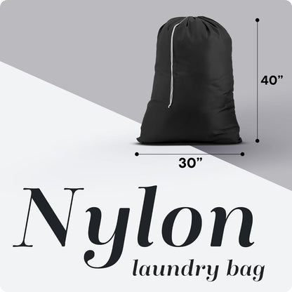 Handy Laundry Bags Nylon Extra Large - Heavy Duty - 2-Pack, Black