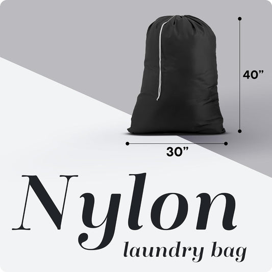 Handy Laundry Bags Nylon Extra Large - Heavy Duty - 2-Pack, Black
