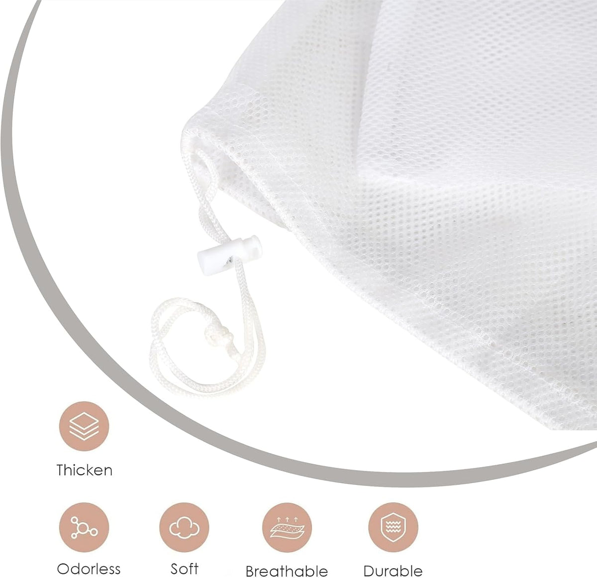 2-Pack Large Mesh Laundry Bag, 24x36 Inch White