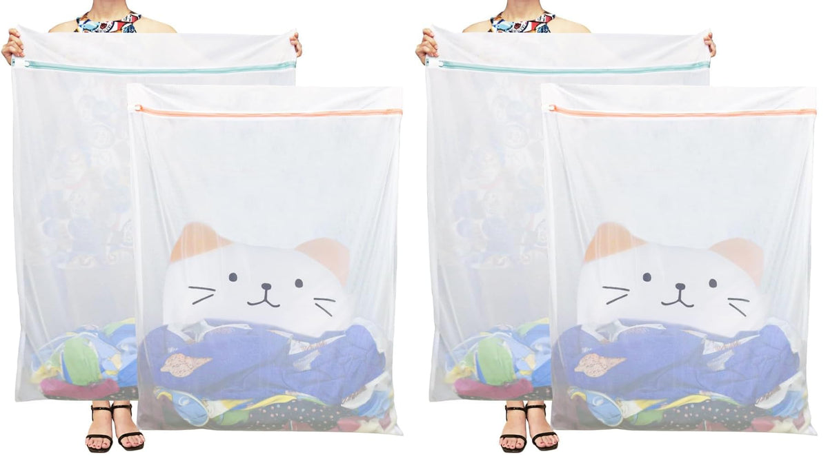 Tenn Well 2Pk 43x35" Extra Large Mesh Laundry Bags Jumbo for Blankets XXXXL