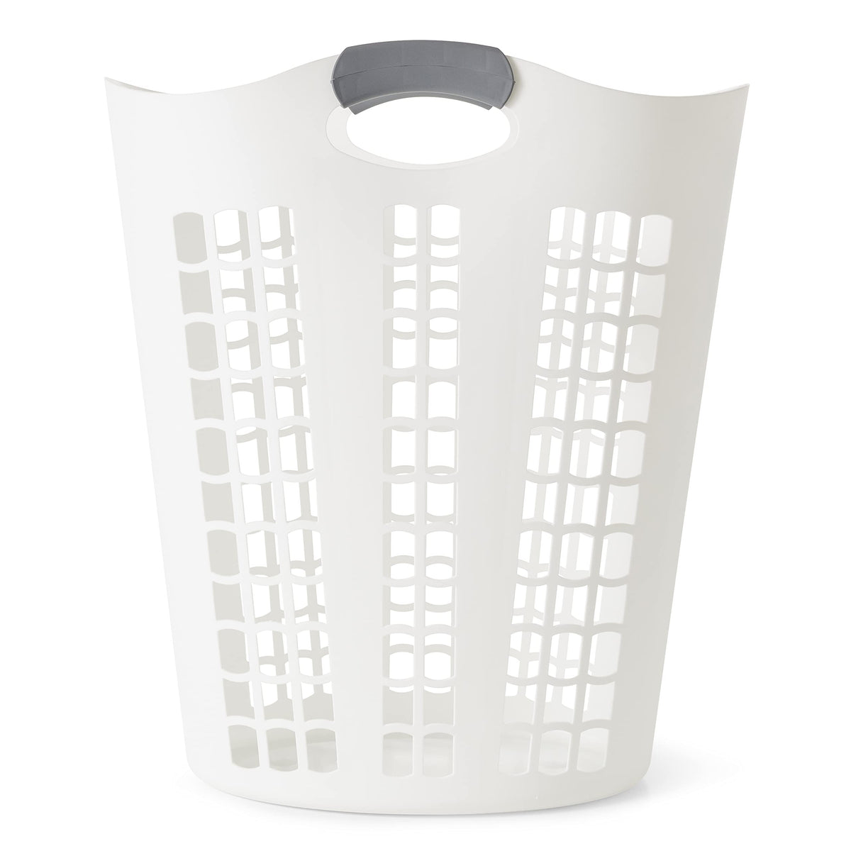Gracious Living Easy Carry Flex Collapsible Laundry Hamper, White, 3-Pack