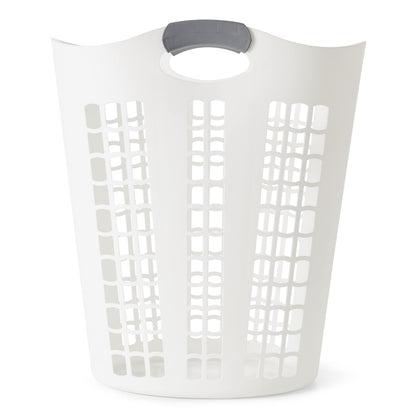 Gracious Living Easy Carry Flex Collapsible Laundry Hamper, White, 3-Pack